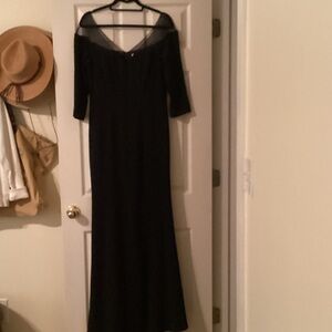 Badgley Mischka Black Dress with Sheer Details